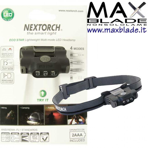 NexTORCH Torcia Frontale Eco Star 30 lumens